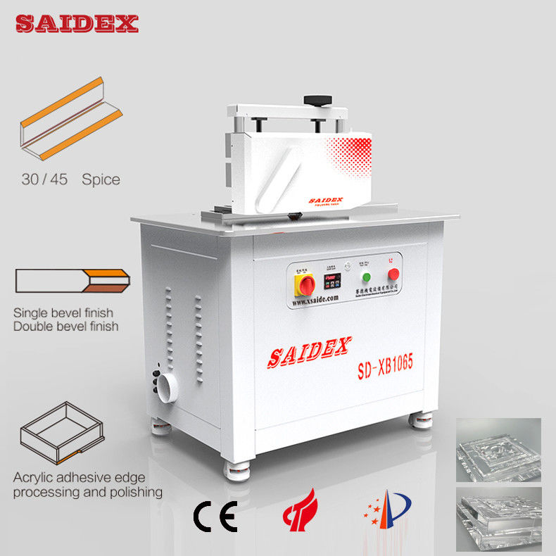 2.5kw 10A เครื่องตัดอะคริลิกไฟฟ้า ความยาว 1000 มม 250 กิโลกรัม เครื่องเลืองขอบกลมขนาดเล็ก 45 องศา